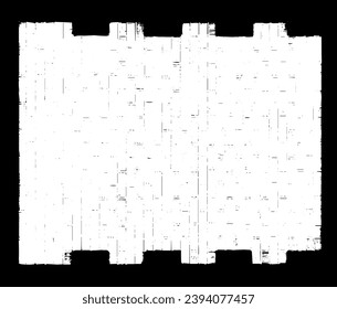 Grunge border vector texture background. Abstract frame overlay. Dirty and damaged backdrop. Vector graphic illustration with transparent white. EPS10.