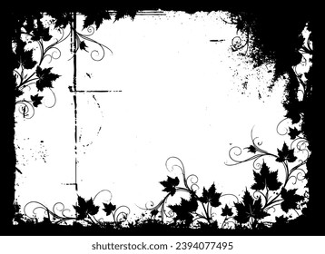 Grunge border vector texture background. Abstract frame overlay. Dirty and damaged backdrop. Vector graphic illustration with transparent white. EPS10.