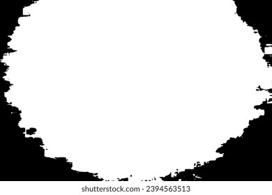 Grunge border vector texture background. Abstract frame overlay. Dirty and damaged backdrop. Vector graphic illustration with transparent white. EPS10.