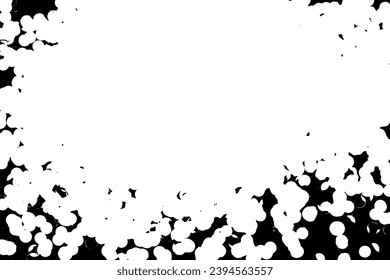 Grunge border vector texture background. Abstract frame overlay. Dirty and damaged backdrop. Vector graphic illustration with transparent white. EPS10.