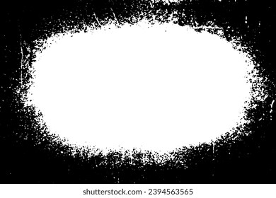 Grunge border vector texture background. Abstract frame overlay. Dirty and damaged backdrop. Vector graphic illustration with transparent white. EPS10.