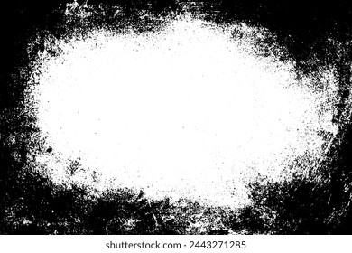 Grunge border vector texture background. Abstract frame overlay. Dirty and damaged backdrop. Vector graphic illustration with transparent white. EPS10.