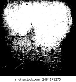 Grunge border vector texture background. Abstract frame overlay. Dirty and damaged backdrop. Vector graphic illustration with transparent white. EPS10.