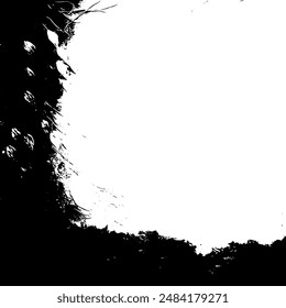 Grunge border vector texture background. Abstract frame overlay. Dirty and damaged backdrop. Vector graphic illustration with transparent white. EPS10.