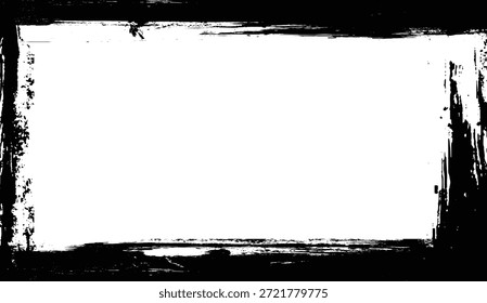 Grunge border vector texture background. Abstract frame overlay. Dirty and damaged backdrop. Vector graphic illustration with transparent white. EPS10.