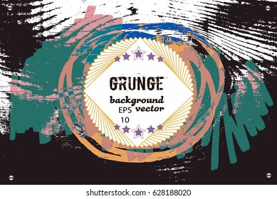 Grunge border. Vintage wallpaper. Abstract background for brochure, flyer. Creative concept. Vector illustration EPS10.
