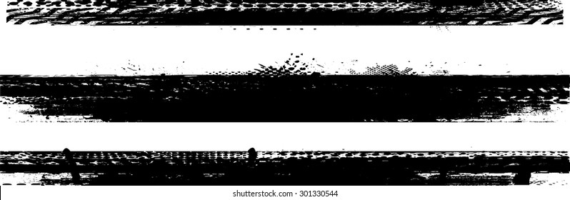 Grunge Borders . Brush Strokes.