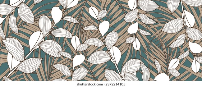 Grunge botanical background with brown branches and leaves. Vector background for decor, wallpaper, covers, cards and presentations.