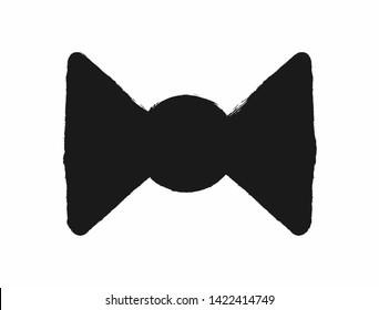 Grunge bow tie icon. Sketch, watercolor, paint. Isolated vector illustration.
