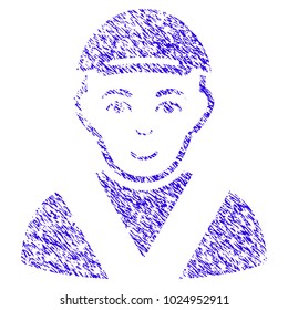 Grunge Boy rubber seal stamp watermark. Icon symbol with grunge design and dirty texture. Unclean vector blue sign boy.