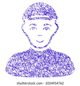 Grunge Boy rubber seal stamp watermark. Icon symbol with grunge design and dust texture. Unclean vector blue sign boy.