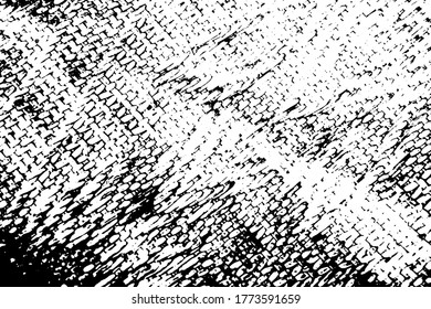 Grunge braided wall surface. Black vector texture on transparent background. Woven monochrome ornament. Natural rough grit effect. Aged vintage overlay. Rustic material. Abstract braided pattern