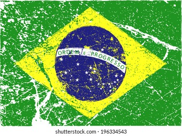 Grunge brazil flag