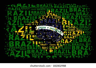 Grunge Brazil flag illustration 