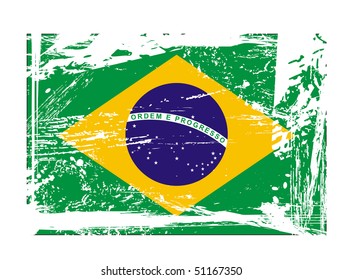 grunge Brazil flag vector