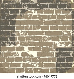 Grunge brick wall background for your message. Vector, EPS10