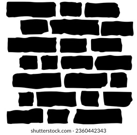 Grunge brick wall stencil silhouette. Clipart image isolated on white background