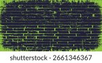 Grunge brick wall texture in black and green tones, perfect for background, street art, industrial design, and vintage urban style projects.