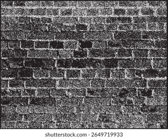 Textura de parede de tijolo grunge em preto e branco para o suporte Design Stipple
