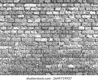 Textura de parede de tijolo grunge em preto e branco para o suporte Design Stipple