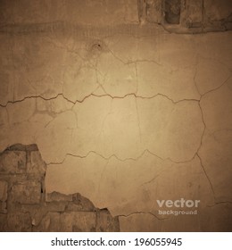 grunge bricks wall, vector background