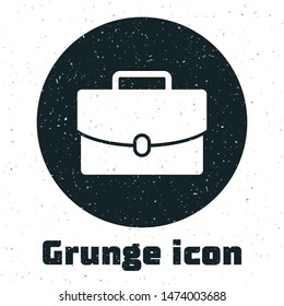 Grunge Briefcase icon isolated on white background. Business case sign. Business portfolio.  Vector Illustration