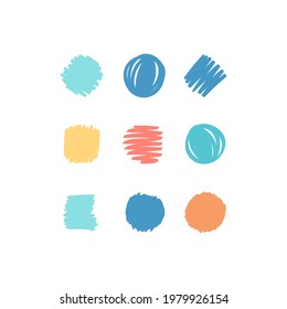 Grunge bright circles with place for your text. Vector illustration.
