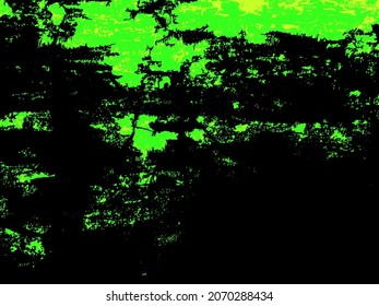 Grunge bright neon background. Green scuffs on a black wall. Dirt grunge distress texture. Overlay grunge. Alpha channel.