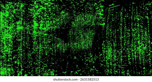 Grunge bright neon background. Green scuffs on a black wall. Dirt grunge distress texture. Overlay grunge. Alpha channel.vector ilustration