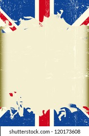 Grunge british flag. A dirty british flag with a large frame for your message.