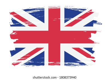 Grunge British Flag. Vector Dirty Flag of United Kingdom.