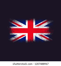 Grunge British flag.Vector flag of United Kingdom.