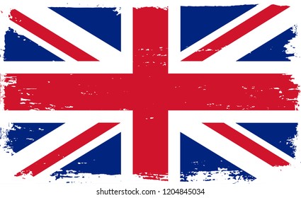 Grunge British flag.Vector old flag of United Kingdom.
