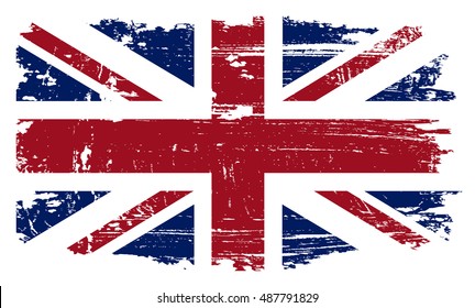 Grunge British flag.Vector template.