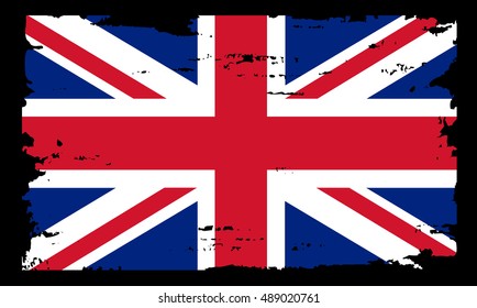 Grunge British flag.Vector template.