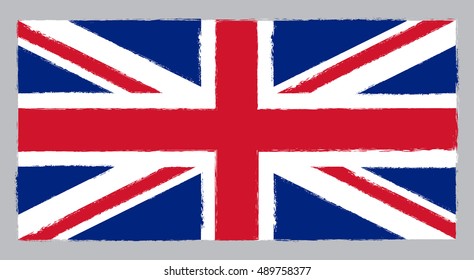 Grunge British flag.Vector template. 