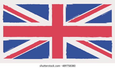 Grunge British flag.Vector template. 
