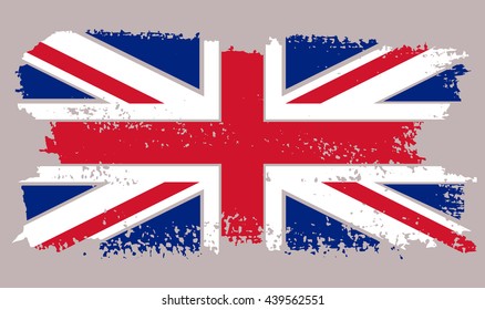 Grunge British flag.Vector UK flag.