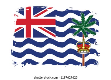 Grunge British Indian Ocean Territory flag.flag of British Indian Ocean Territory,banner vector illustration. Vector illustration eps10.