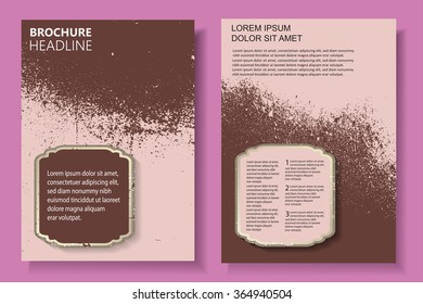 Grunge brochure design.Flyer design vector template.