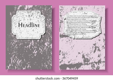 Grunge brochure design.Flyer design vector template.