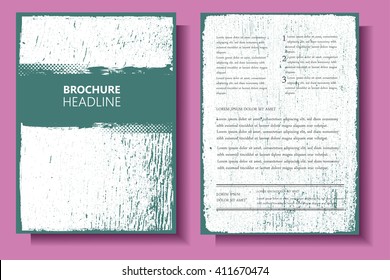 Grunge brochure design.Flyer design vector template.
