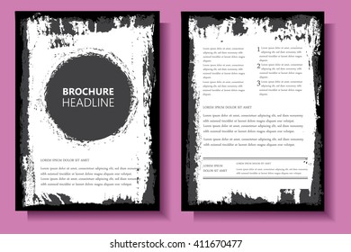 Grunge brochure design.Flyer design vector template.