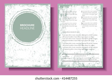 Grunge brochure design.Flyer design vector template. 