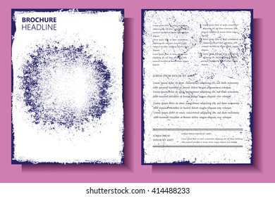 Grunge brochure design.Flyer design vector template. 