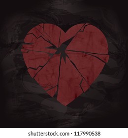 Grunge Broken Heart Design with Texture