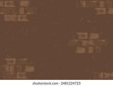 Grunge brown brick walls background vector