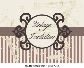 grunge brown invitation