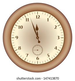 Grunge brown vector clock