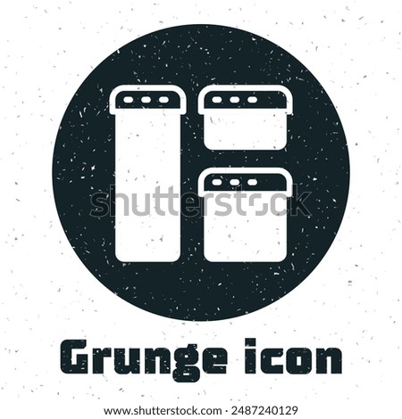 Grunge Browser window icon isolated on white background. Monochrome vintage drawing. Vector